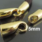 Finding - 2 Sets Gold End Cap S Hook Toggle Clasp Clousure Buckle ( Inside 5mm Diameter )
