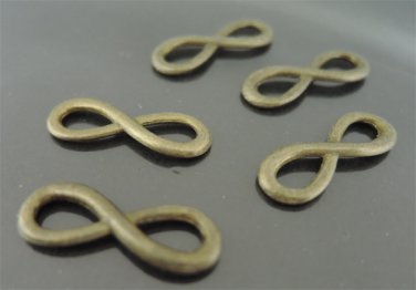 Finding - 5 pcs Antique Brass Infinity Charm Pendant