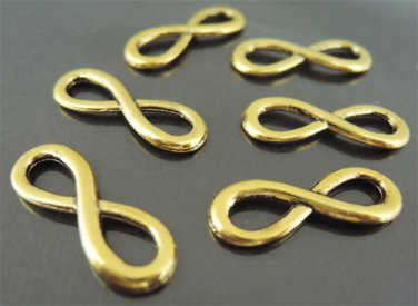 Finding - 5 pcs Antique Gold Infinity Charm Pendant