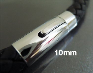 Finding - 1 Set of Silver Open Round Stainless Steel Buckle Clasp ( Inside 10mm Diameter )