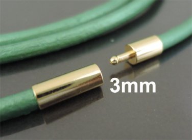 Finding - 2 Sets of Gold Open Round Buckle End Cap Clasp Connector ( Inside 3mm Diameter )