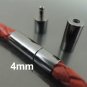 Finding - 2 Sets of Gunmetal Black Open Round Buckle End Cap Clasp Connector ( Inside 4mm Diameter )