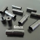 Finding - 2 Sets of Gunmetal Black Open Round Buckle End Cap Clasp Connector ( Inside 6mm Diameter )