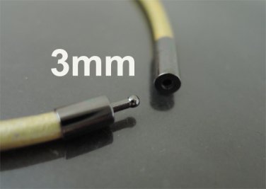 Finding - 2 Sets of Gunmetal Black Open Round Buckle End Cap Clasp Connector ( Inside 3mm Diameter )