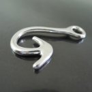 Finding - 2 pcs Antique Silver Hook Clasp 35mm x 22mm ( Inside 5mm Hole )