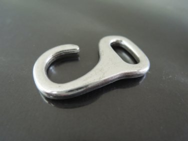 Finding - 2 pcs Antique Silver Hook Clasp  32mm x 17.5mm ( Inside 10mm x 5mm Hole )