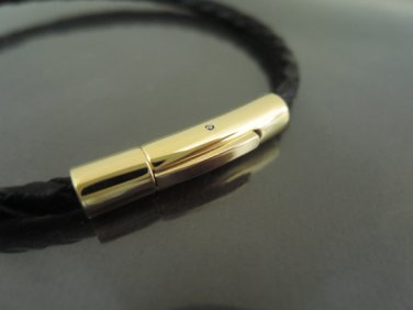 Finding - 1 Set of Gold Round Stainless Steel Buckle Clasp 28mm x 6mm ( Inside 4mm Diameter )