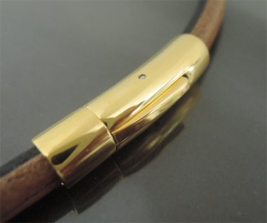 Finding - 1 Set of Gold Round Stainless Steel Buckle Clasp 30mm x 8mm ( Inside 6mm Diameter )