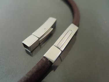 Finding - 1 Set Silver Stainless Steel Square Clasp 30mm x 6mm ( Inside 5mm x 5mm )