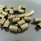Finding - 10 pcs Antique Brass Round End Cap with Loop 10mm x 5mm ( inside 4mm Diameter )