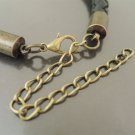 Finding - 2 Sets Antique Brass Round End Cap Lobster Clasp & Extender ( Inside 8mm Diameter )