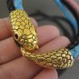 Finding - 1 Set Antique Gold Snake Head Shaped  Ends Cap with Tail S Hook ( inside 6mm )