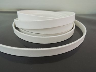 3 Yards 8mm x 1.2mm Cream White Flat Leather Cord