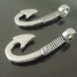 Finding - 2 pcs Antique Silver Fish Hook Clasp 29.5mm x 13mm ( Inside 4.5mm Hole )