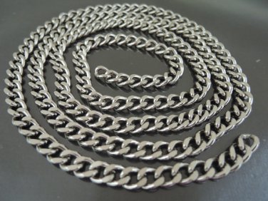 Finding - 1 Yard Silver Iron Chain with Unfinished Link ( 7mm width in each oval )