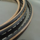 Half Yard 6mm Nature Brown and Black Genuine Round Leather Cord