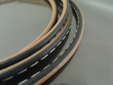 Half Yard 6mm Nature Brown and Black Genuine Round Leather Cord