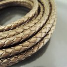 Half Yard 6mm Metallic Copper Genuine Braided Round Leather Cord