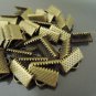 Finding - 20 pcs Antique Brass Flat Clamp Fold Over End Cap Crimps with Loop ( 13mm or 0.5 inch )