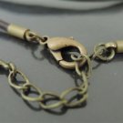 Finding - 4 Sets Antique Brass Round End Cap Lobster Clasp & Extender ( Inside 2mm Diameter )