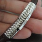 Finding - 1 Set of Silver Round Stainless Steel Buckle Clasp 30mm x 7mm ( Inside 5mm Diameter )