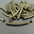 Finding - 10 pcs Antique Brass Curve Arc Tubes 30mm x 3mm ( inside 2mm Diameter )