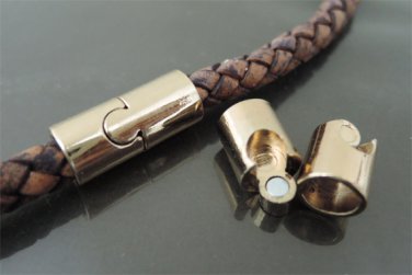 Finding - 1 Set Gold Magnetic Clasp Buckle Fastener ( Inside 7mm Diameter )