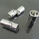 Finding - 1 Set Silver Magnetic Clasp Buckle Fastener ( Inside 7mm Diameter )