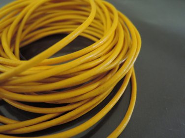 1 Yard 2mm Yellow Genuine Round Leather Cord