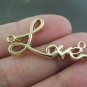 Finding - 2 pcs Gold " Love " Word Shape with Two Loops 30mm x 15mm