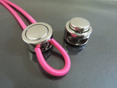 Finding - 2 pcs Silver Plastic End Lock Cord Stopper