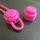 Finding - 2 pcs Neon Pink Plastic End Lock Cord Stopper
