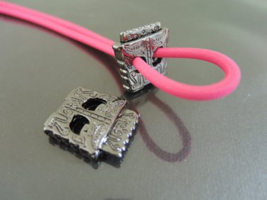 Finding - 2 pcs Gunmetal Black Metal End Lock Cord Stopper