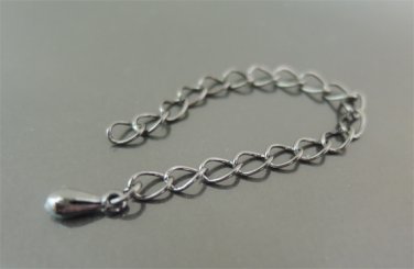 Finding - 6 pcs Gunmetal Black Small Chain Closure Extender
