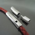 Finding - 1 Set of Silver Round Stainless Steel Buckle Clasp 28.5mm x 6mm ( Inside 4mm Diameter )