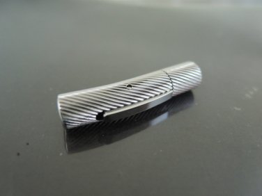 Finding - 1 Set of Silver Round Stainless Steel Buckle Clasp 26mm x 5mm ( Inside 3mm Diameter )