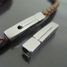 Finding - 1 Set Silver Stainless Steel Square Clasp 30mm x 8mm ( Inside 6mm Diameter )