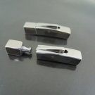 Finding - 1 Set Silver Stainless Steel Square Clasp 30mm x 6mm ( Inside 5mm Diameter )
