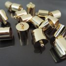 Finding - 6 pcs Gold Round Large Tone Cord Buckle End Cap with Loop ( inside 9mm Diameter )