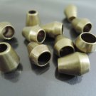 Finding - 10 pcs Antique Brass Plastic Round Tone Cord End Cap with Two Holes 14mm x 12mm