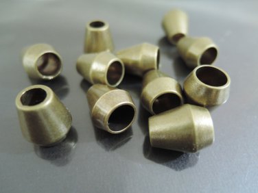 Finding - 10 pcs Antique Brass Plastic Round Tone Cord End Cap with Two Holes 14mm x 12mm
