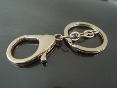 1 Set Gold Large Split Key Ring with Lobster Clasp Keychain ( about 64mm Length )
