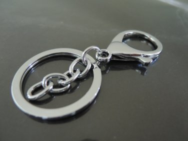 1 Set Silver Large Split Key Ring with Lobster Clasp Keychain ( about 64mm Length )