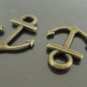 Finding - 10 pcs Antique Brass Small Anchor Hook Clasp 19mm x 15mm