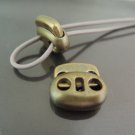 Finding - 2 pcs Antique Brass Plastic End Lock Cord Stopper