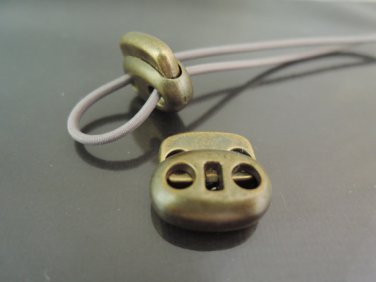 Finding - 2 pcs Antique Brass Plastic End Lock Cord Stopper
