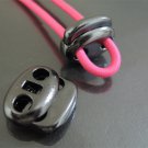 Finding - 2 pcs Black Plastic End Lock Cord Stopper