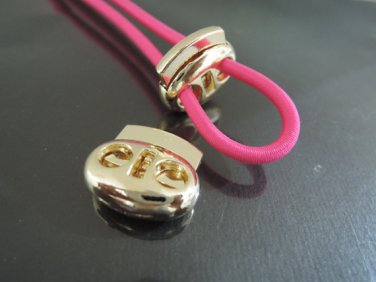 Finding - 2 pcs Gold Metal End Lock Cord Stopper