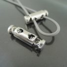 Finding - 2 pcs Silver Metal End Lock Cord Stopper