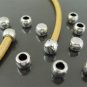 Finding - 10 pcs Antique Silver Round Tone Cord Flat End Cap without Loop ( Inside 2.5 mm Diameter )